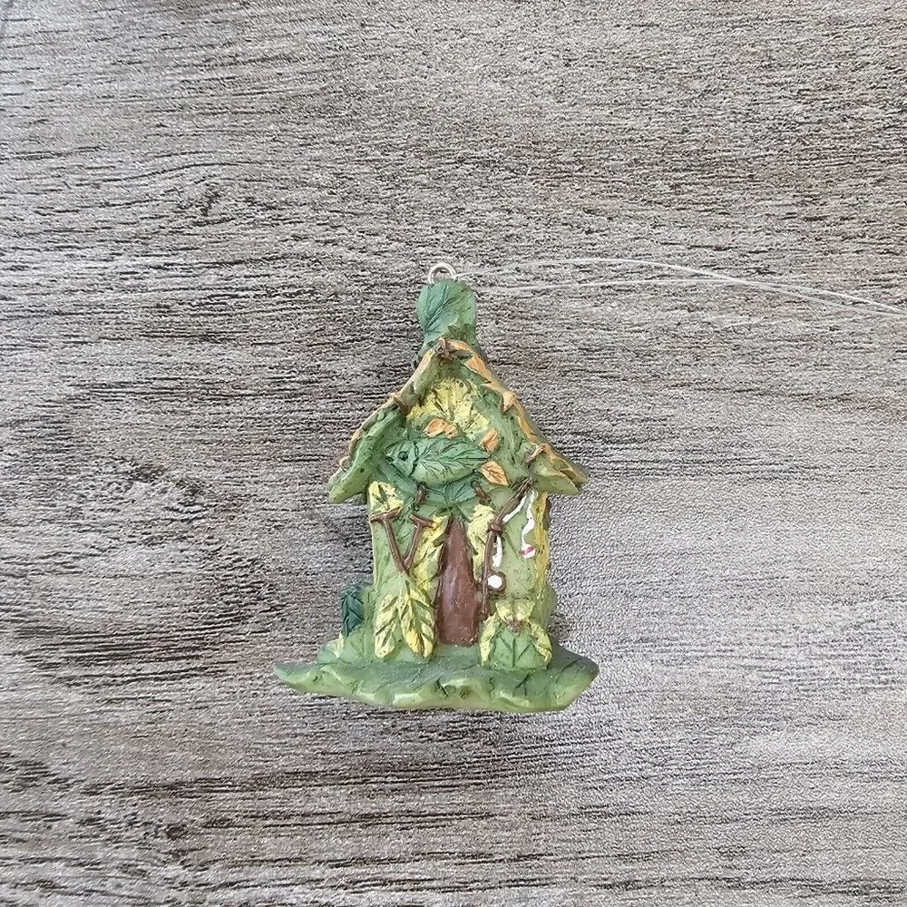 Christmas Tree Ornaments Set Of 11 Rustic Green Fishing Bait Pole Cabin Decor